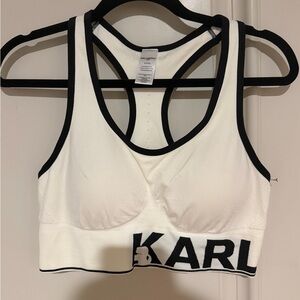 Karl Lagerfeld White and Black Sports Bra